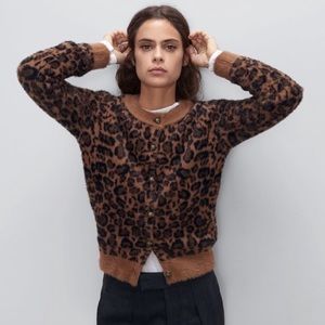 Zara animal print cardigan Clearance